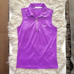Daily Sports Purple Sleeveless Half-Zip Golf Tank